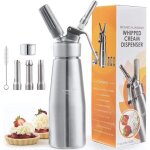 Siphon � cr�me chantilly professionnel avec 3 douilles en acier inoxydable. siphons compatible avec les ...