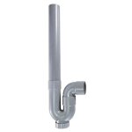 Siphon d�vacuation - rouseau - sortie horizontale - �40 mm - pvc gris - filetage de 475 mm