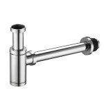 Siphon de lavabo - g114 - acier inox - hauteur r�glable - installation sans per�age - 300 mm