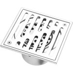 Siphon de sol en acier inoxydable anti - odeur carr� de salle de bain d�chets gate �gouttoir de douche ...