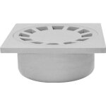 Siphon de sol en polypropyl�ne - faible encombrement - gris - 150x150 mm - diam�tre dentr�e 50 mm - r�sistant ...