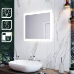Sirhona led miroir de salle de bain 60 x 50 cm clairage miroir de salle de bains tactile ip44 tanche ...