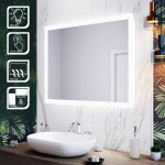 Sirhona led miroir de salle de bain 90 x 70 cm �clairage anti - bu�e miroir de salle de bains tactile ...