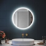 Sirhona miroir rond lumineux salle de bain led eclairage intgr avec fonction anti - bue 60cm rtro ...
