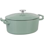 Sitram 715405 cocotte sitrabella ovale en fonte �maill�e l26 cm - 4 litres - ext�rieur �mail vert sauge ...