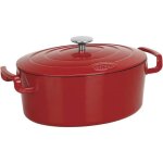 Sitram cocotte sitrabella ovale en fonte �maill�e grande capacit� 65 litres - ext�rieur rouge et int�rieur ...