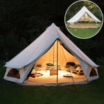 Tente tipi 8 personnes - skandika tipi jatuni 400 protect 100% coton - colonne deau 4 000 mm - 400 x ...