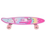 Skateboard enfant huole - licorne - roues pu - roulement silencieux - rose