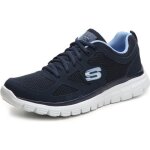 Chaussure de marche - skechers - burns - agoura - cuir - bleu - respirant