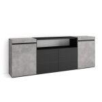 Buffet bahut enfilade 200x35x75cm 4 portes ciment rf2304 Buffet bahut enfilade 200x35x75cm 4 portes ciment rf2304
