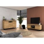 Set naturale salle  manger meuble auxilier buffet - meuble tv 140cm chne nordique noir
