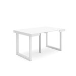 Skraut home - table console extensible - blanc - pieds bois massif - 140 cm - pour 6 personnes Skraut home - table console extensible - blanc - pieds bois massif - 140 cm - pour 6 personnes