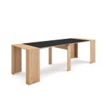 Skraut home - table console extensible - chêne et noir - pour 12 personnes - 260 cm Skraut home - table console extensible - chêne et noir - pour 12 personnes - 260 cm