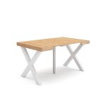 Skraut home - table console extensible - chêne - pieds bois massif - 140 cm - pour 6 personnes Skraut home - table console extensible - chêne - pieds bois massif - 140 cm - pour 6 personnes