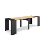 Skraut home - table console extensible - noir et chêne - pour 12 personnes - 260 cm Skraut home - table console extensible - noir et chêne - pour 12 personnes - 260 cm