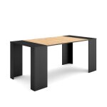 Skraut home - table console extensible - noir et chêne - pour 8 personnes Skraut home - table console extensible - noir et chêne - pour 8 personnes