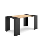 Skraut home - table console extensible - noir et chêne - pour 8 personnes - 160 cm Skraut home - table console extensible - noir et chêne - pour 8 personnes - 160 cm