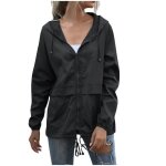 Veste impermable coupe - vent  capuche pour femme - allowith - sky - noir - confortable et tendance ...