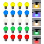 Lot de 20 ampoules led multicolores con�ues pour guirlande guinguette ip65 15w - ampoule led e27 multicolores ...