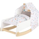 Small foot berceau de poup�e little button junior 54x28 cm bois blanc