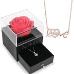 Smart letter love collier simple pendentif coeur battant clavicule cha�ne cou cha�ne avec roses �ternelles ...