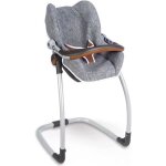 Smoby - bb confort - sige gris + chaise haute 3 en 1 - pour poupons et poupes - fonction balancelle ...
