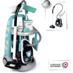 Smoby - chariot de mnage + aspirateur lectronique avec bruit daspiration - 9 accessoires - piles incluses ...