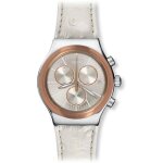 Montre - swatch - yvs412 - cuir blanc - quartz - affichage analogique
