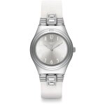 Montre - swatch - yls177 - cuir blanc - analogique - quartz
