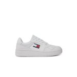 Sneakers basses cuir retro - tommy jeans - femme - blanc - lacets - logo incrusté / imprimé Sneakers basses cuir retro - tommy jeans - femme - blanc - lacets - logo incrusté / imprimé