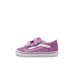Sneakers enfant � paillettes vans td old skool v - rose - scratch - tissu