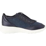 Sneaker femme - geox - alleniee - effet cuir - paillettes - noir