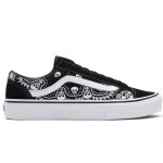 Sneakers femme vans style 36 bandana noir en toile et daim imprim ttes de mort