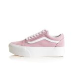 Sneakers femme vans ua old sko - rose - vans - lacets - plat - textile