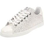 Sneakers femme - victoria - modle 12558 - tige paillettes - cuir synthtique verni blanc