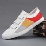 Sneakers homme a �lastique tricolore casual a�r� basse mode - beige - blanc - insfity - polyester - scratch ...