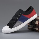 Sneakers homme a lastique tricolore casual ar basse mode - insfity - noir - blanc - scratch - plat ...