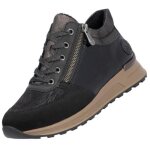 Rieker sneaker femme n1407 - 00 noir ? basket basse zipp�e compens�e talon 35 cm