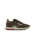 Sneakers - victoria - nova mesh - femme - effet cuir fendu - kaki