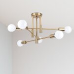 Sno lustre industriel moderne sputnik 6 lumires plafonnier vintage cuivre e27 suspension luminaire en ...
