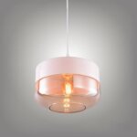 Sno lustre industrielle vintage rtro blanc ambre abat - jour en verre plafonnier e27 luminaire pour ...