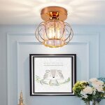 Sno plafonnier cristal moderne e27 luminaire lampe de plafond 18cm - lustre semi - encastr or rose ...