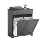 Sobuy bzr33 - dg meuble bas de salle de bain avec 2 tiroirs et 2 paniers à linge l78xp38xh90cm ? gris ... Sobuy bzr33 - dg meuble bas de salle de bain avec 2 tiroirs et 2 paniers à linge l78xp38xh90cm ? gris ...