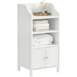 Sobuy meuble bas salle de bain blanc commode avec 3 tagres & 2 portes rangement pratique 41x36x86 cm ...