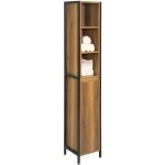 Sobuy bzr62 - pf meuble colonne de salle de bain avec 3 niches 1 porte et 3 etagres intrieurs industriel ...