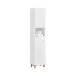 Sobuy bzr91 - w meuble colonne de salle de bain avec 6 compartiments de rangement sur pieds l34cm x p30cm ...