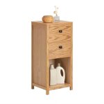 Sobuy meuble bas de salle de bain avec 2 tiroirs et 1 compartiment ouvert demi - colonne en bois naturel ... Sobuy meuble bas de salle de bain avec 2 tiroirs et 1 compartiment ouvert demi - colonne en bois naturel ...