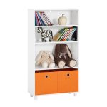 Sobuy etagre enfants kmb68 - w meuble de rangement jouets et livres avec 2 paniers multicolores 50 x ...