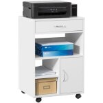 Support imprimante roulant sobuy fbt106 - w - bureau mobile caisson meuble de rangement bureau avec tiroir ...