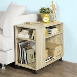 Sobuy fbt34 - n bout de canap roulante avec 2 tagres de rangement 2 niveaux bibliothque  roulettes ...
